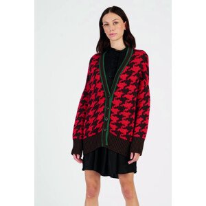 Sveter La Martina Woman Tricot Cardigan Wool/Moh Červená 1