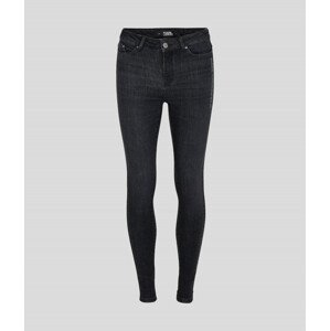 Džínsy Karl Lagerfeld Black Skinny Denim Logo Pants Šedá 27