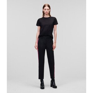 Nohavice Karl Lagerfeld Satin Panel Tailored Pants Čierna 40