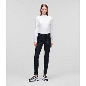 Džínsy Karl Lagerfeld Shiny Skinny Denim Pants Čierna 26