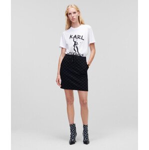 Sukňa Karl Lagerfeld Allover Flock Skirt Čierna Xs