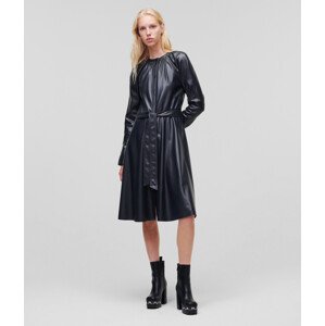 Šaty Karl Lagerfeld Faux Leather Dress Modrá 44