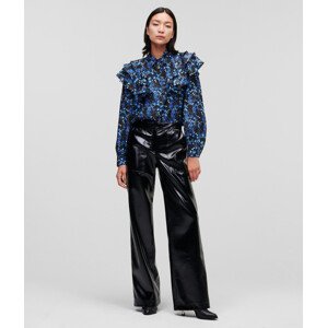 Košeľa Karl Lagerfeld Orchid Print Silk Shirt Modrá 38