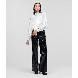Košeľa Karl Lagerfeld Silk-Blend Bow Shirt Biela 40