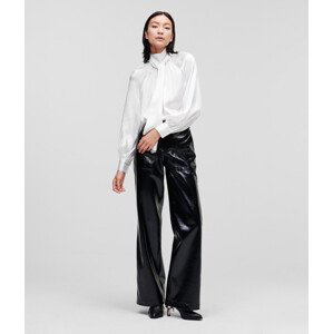 Košeľa Karl Lagerfeld Silk-Blend Bow Shirt Biela 42