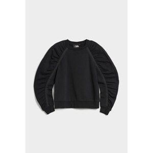 Mikina Karl Lagerfeld Ruffled Sleeve Sweatshirt Čierna Xs