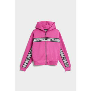 Mikina Karl Lagerfeld Double Jersey Zip Up W/Hood Ružová S