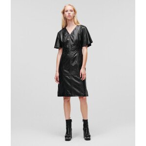 Šaty Karl Lagerfeld Leather Dress Čierna 40