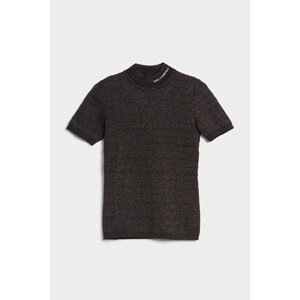 Sveter Karl Lagerfeld Mockneck Lurex Knit Top Čierna S