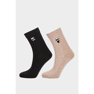 Ponožky Karl Lagerfeld K/Ikonik Patch Sock 2Pak Hnedá 39/42