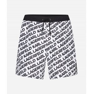 Plavky Karl Lagerfeld Diagonal Aop Med Boardshorts Biela S