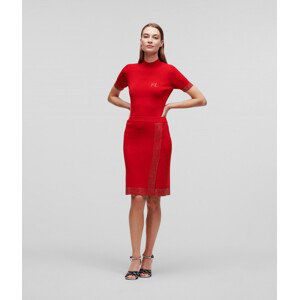 Sukňa Karl Lagerfeld Rhinestone Knit Skirt Červená Xs