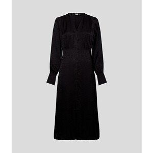 Šaty Karl Lagerfeld Logo Jacquard Shirtdress Čierna 40