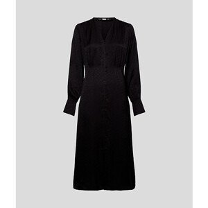 Šaty Karl Lagerfeld Logo Jacquard Shirtdress Čierna 42