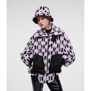 Bunda Karl Lagerfeld Monogram Shearling Jacket Fialová L