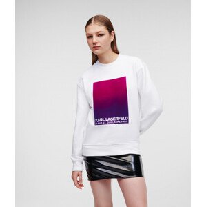 Mikina Karl Lagerfeld Flock Logo Sweatshirt Biela L