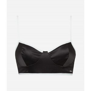 Spodná Bielizeň Karl Lagerfeld Bi-Colour Satin Bralette Čierna Xs