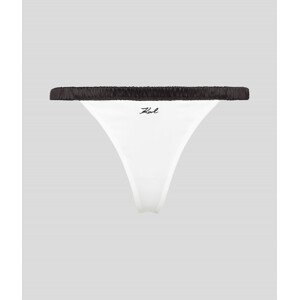 Spodná Bielizeň Karl Lagerfeld Bi-Colour Satin Thong Biela M