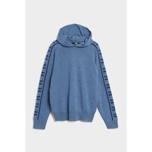 Mikina Karl Lagerfeld Cashmere Logo Hoodie Modrá Xs