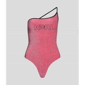 Plavky Karl Lagerfeld Ikonik 2.0 Lurex Swimsuit Ružová L