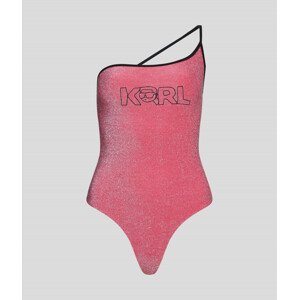 Plavky Karl Lagerfeld Ikonik 2.0 Lurex Swimsuit Ružová S