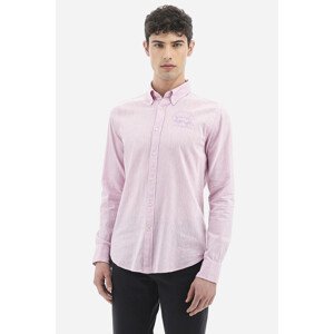 Košeľa La Martina Man Shirt L/S Cotton Linen Fialová L