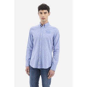 Košeľa La Martina Man Shirt L/S Cotton Linen Modrá S