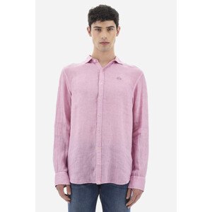 Košeľa La Martina Man Shirt L/S Light Linen Fialová Xxl