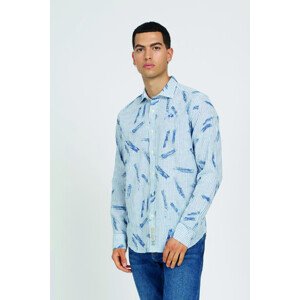 Košeľa La Martina Man Shirt L/S All Over Print C Modrá L