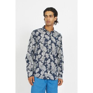 Košeľa La Martina Man Shirt L/S All Over Print C Modrá S