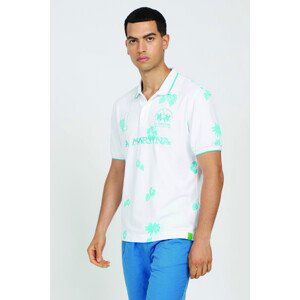 Polokošeľa La Martina Man Polo S/S Printed Piquet Biela L