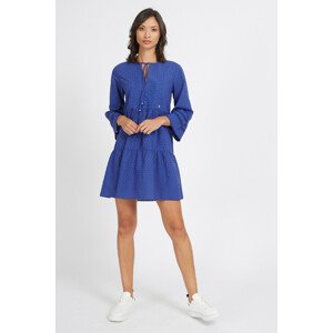 Šaty La Martina Woman Dress Cotton Muslin Modrá 4