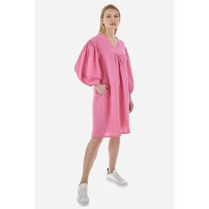 Šaty La Martina Woman Long Dress Viscose Linen Ružová 2