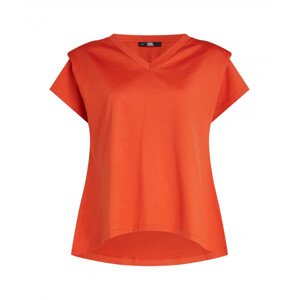 Tričko Karl Lagerfeld Feminine V-Neck T-Shirt Oranžová S