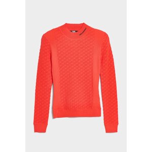 Sveter Karl Lagerfeld Lightweight Textured Mockneck Oranžová S