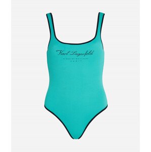 Plavky Karl Lagerfeld Hotel Karl Swimsuit Zelená S