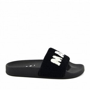 Šľapky Marni Terrycloth Maxi Logo Sandals Čierna 31