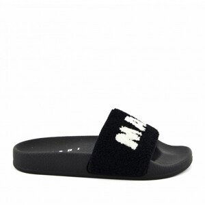 Šľapky Marni Terrycloth Maxi Logo Sandals Čierna 33