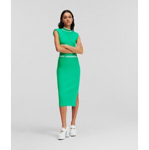 Šaty Karl Lagerfeld Slvs High Neck Knit Dress Zelená S