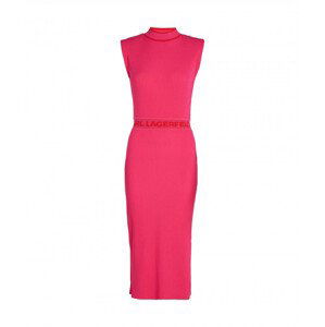 Šaty Karl Lagerfeld Slvs High Neck Knit Dress Ružová Xs