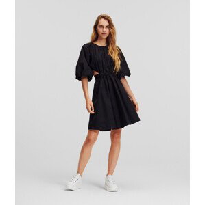 Šaty Karl Lagerfeld A-Line Puff Sleeve Dress Čierna 40