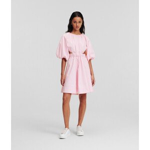 Šaty Karl Lagerfeld A-Line Puff Sleeve Dress Ružová 38