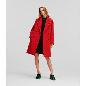 Kabát Karl Lagerfeld Double Breasted Soft Coat Červená 44