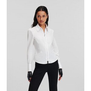 Košeľa Karl Lagerfeld Karl Double Zip Fitted Shirt Biela 44