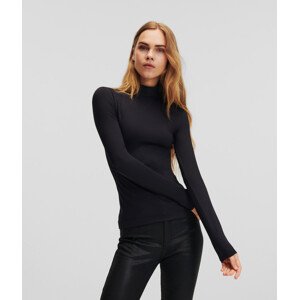 Tričko Karl Lagerfeld Stretch Lslv Top Čierna Xs