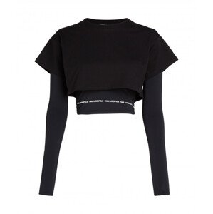 Tričko Karl Lagerfeld Double Layer Lslv Top Čierna Xs