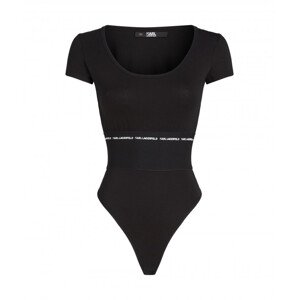 Tričko Karl Lagerfeld Branded Elastic Jersey Body Čierna Xs