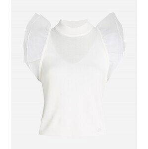 Sveter Karl Lagerfeld Puff Sleeve Top Biela L