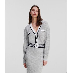 Sveter Karl Lagerfeld Cropped Boucle Cardigan Biela Xs