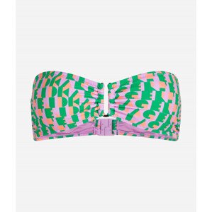 Plavky Karl Lagerfeld Abstract Aop U-Ring Bandeau Fialová Xs